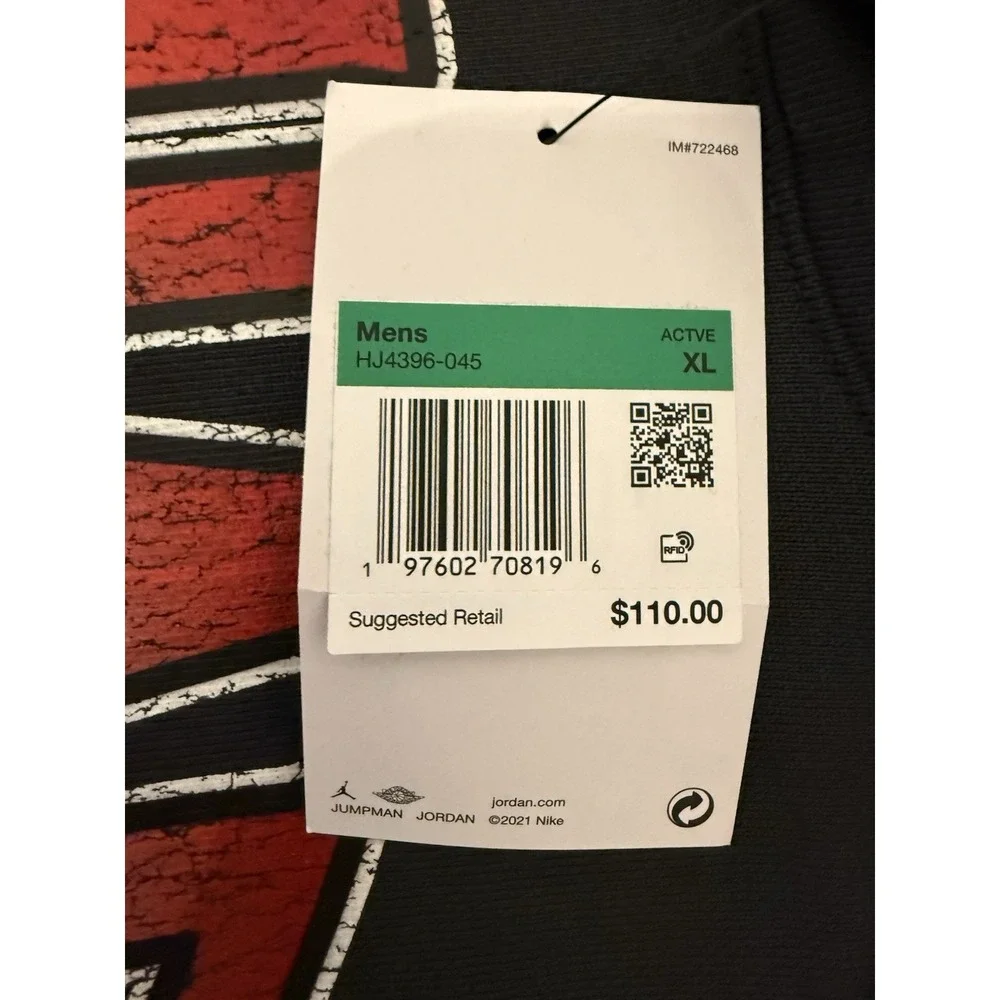 Jordan Flight Fleece XL Graphic Pullover Hoodie Off Noir HJ4396-045 $110 NWT